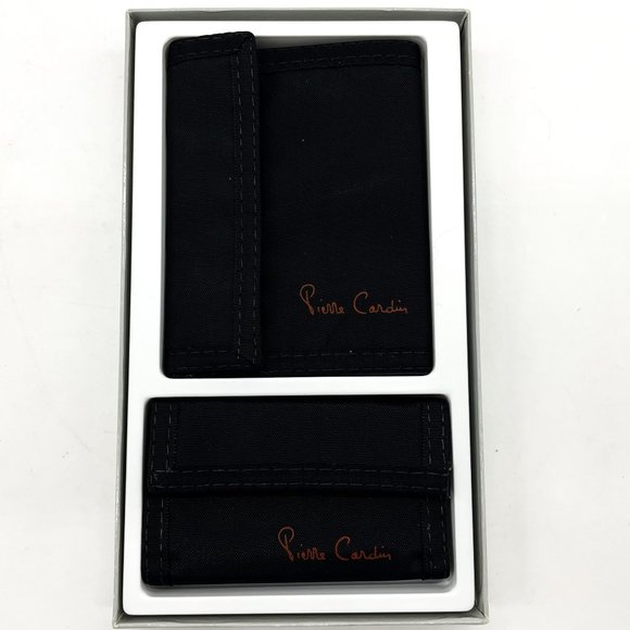 Pierre Cardin Hook & Loop Black Nylon‎ Wallet and Key Holder Gift Set Box-NWOT - Picture 1 of 4